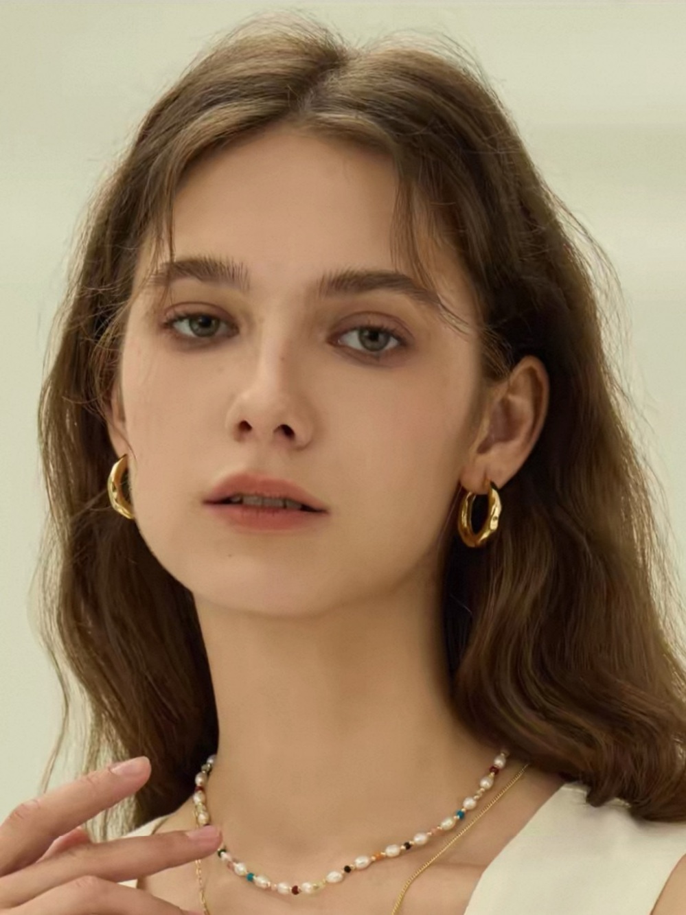 ARSIS 18K Gold Plated Sculptural Textured Hoop Earrings